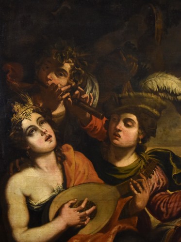 Énée et Didon, Attribué à Pseudo-Caroselli (Rome, c. 1630/1650) - Antichità Castelbarco