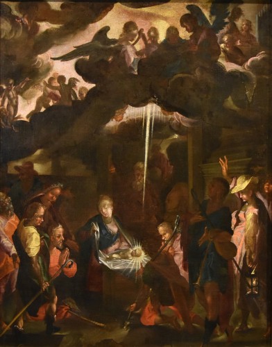 Adoration des bergers, école flamande du 16e siècle