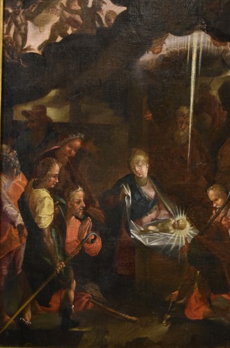 Adoration des bergers, école flamande du 16e siècle - Louis XIII