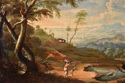 A Pair Of Arcadian Landscapes With Figures, Italy 18th century - Louis XV