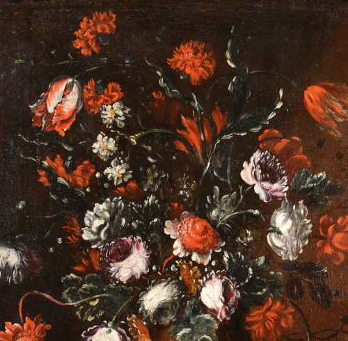 Composition florale débordant d'un vase attribué à Francesca Volò Smiller (1657 - 1700) - Antichità Castelbarco