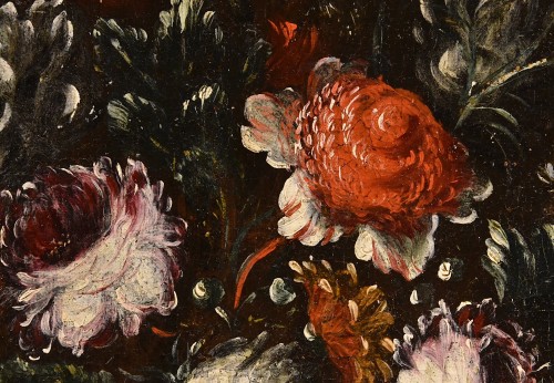 Louis XIV - Composition florale débordant d'un vase attribué à Francesca Volò Smiller (1657 - 1700)