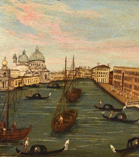 Tableaux et dessins Tableaux XVIIIe siècle - Peintre Védutiste du 18e siècle, Vue de Venise avec Le Grand Canal