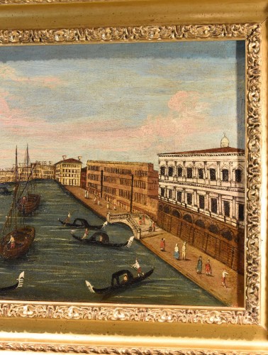 Peintre Védutiste du 18e siècle, Vue de Venise avec Le Grand Canal - Louis XVI