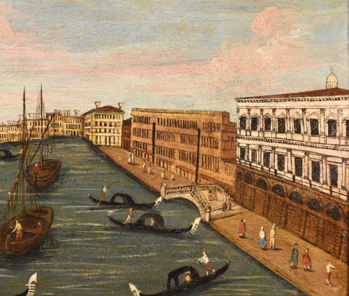 Louis XVI - Peintre Védutiste du 18e siècle, Vue de Venise avec Le Grand Canal