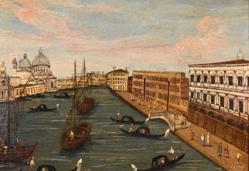 Antiquités - Peintre Védutiste du 18e siècle, Vue de Venise avec Le Grand Canal