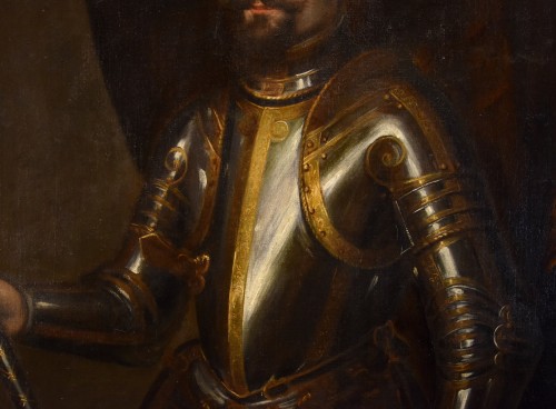 Louis XIII - Portrait officiel d'un chevalier en armure, peintre Titianesque de la fin du XVIe siècle