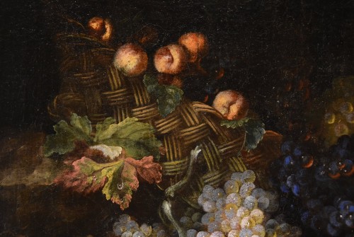 Nature morte aux fruits avec lézard, Attribué à Franz Werner Von Tamm (1658 - 1754) - Louis XIV