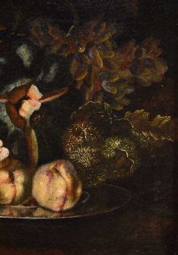 Still Life Of Fruit With Green Woodpecker, attributed to Franz Werner Von Tamm  - Louis XIV