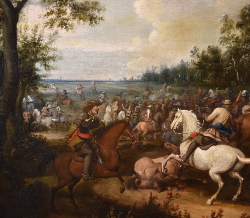 Pieter Molinaer (1602 - 1654) Monogrammed - Equestrian Battle - 