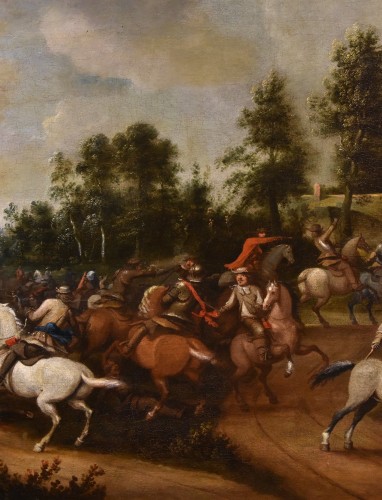 17th century - Pieter Molinaer (1602 - 1654) Monogrammed - Equestrian Battle