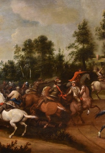 Louis XIII - Pieter Molinaer (1602 - 1654) Monogrammed - Equestrian Battle