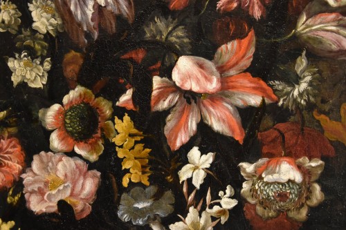 Louis XIV - Vase Of Flowers With Architectural, Antonio Gianlisi (1677 - 1727)