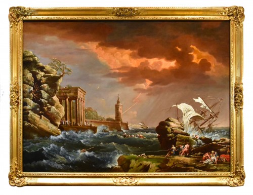 Navy With Storm, France 18th century