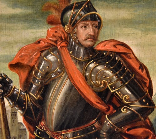 Tableaux et dessins Tableaux XVIIe siècle - Portrait d'un chevalier en Saint Georges, Peintre flamand du 17e siècle