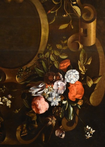 Guirlande De Fleurs Avec Cartouche, Frans Van Everbroeck (1628-1693) - Louis XIV