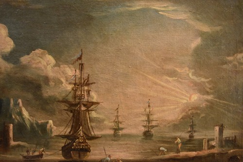 Louis XIII - Port View At Dawn, Giovanni Grevenbroeck (C. 1650 - 1699)