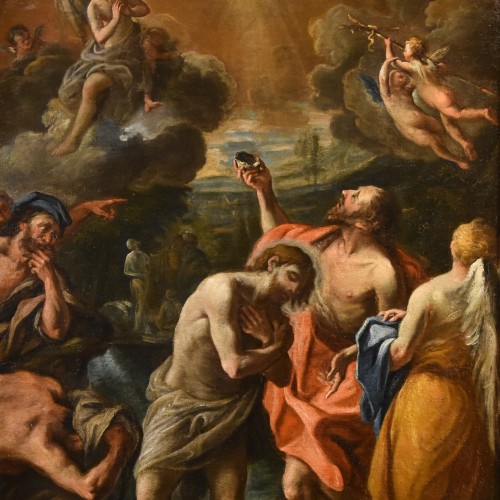 Tableaux et dessins Tableaux XVIIe siècle - Baptême du Christ, Atelier de Luca Giordano (Naples, 1634 - 1705)