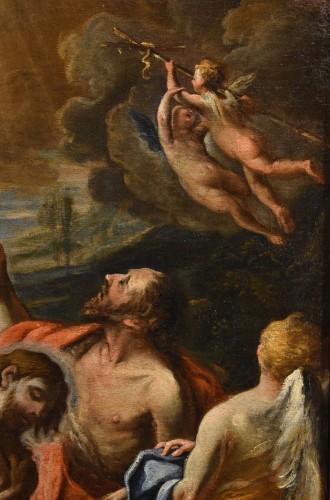 Antiquités - Baptism Of Jesus, Luca Giordano (naples, 1634 - 1705) Workshop Of