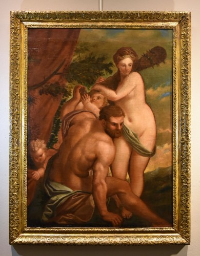 Hercules And Onphale, italian school of the 17th century - Paintings & Drawings Style Louis XIII