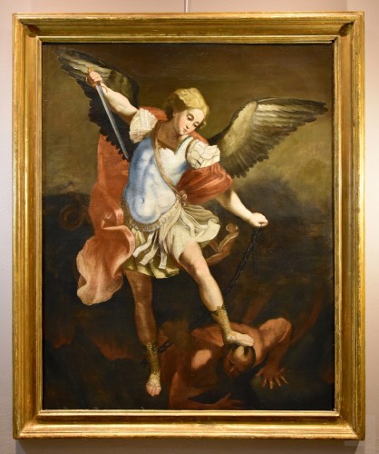 Saint Michael Archangel, italian school of the 17th century - Paintings & Drawings Style Louis XIII