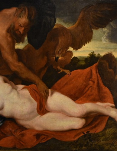 Jupiter et Antiope, artiste flamand du 17e siècle - Antichità Castelbarco