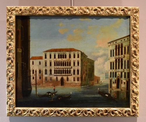 Vue de Venise avec Ca' Foscari, Maître vénitien 18e-19e Siècle - Tableaux et dessins Style 