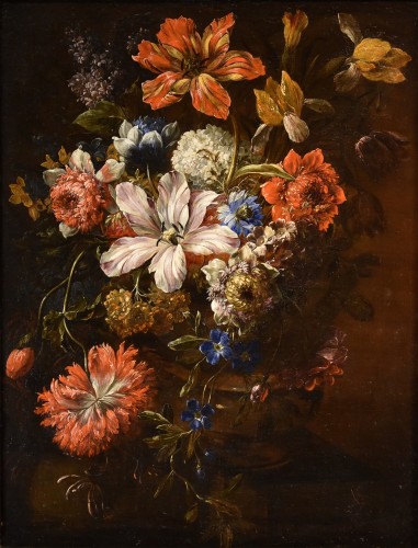 Nature morte au vase de fleurs, flandre 17e siècle