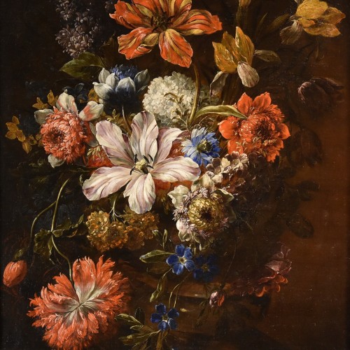 Tableaux et dessins Tableaux XVIIe siècle - Nature morte au vase de fleurs, flandre 17e siècle