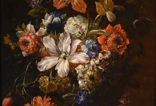 Louis XIV - Nature morte au vase de fleurs, flandre 17e siècle