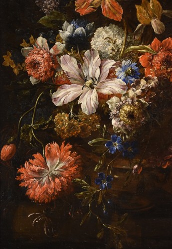 Antiquités - Nature morte au vase de fleurs, flandre 17e siècle