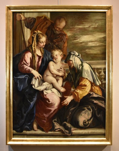 Holy Family With Saint Anne, Italy 17th century - Paintings & Drawings Style Louis XIV