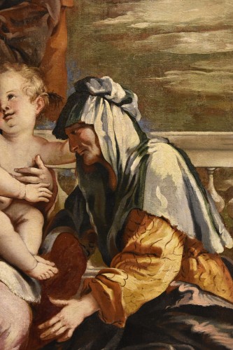 Antiquités - Holy Family With Saint Anne, Italy 17th century