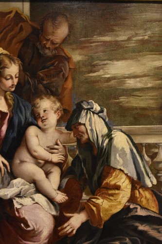 Antiquités - Holy Family With Saint Anne, Italy 17th century