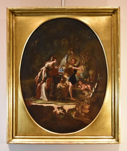 Hagar et l'ange et  le sacrifice d'Isaac, maître napolitain du XVIIIe siècle - Tableaux et dessins Style Louis XV