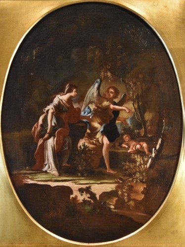 Antiquités - Hagar et l'ange et  le sacrifice d'Isaac, maître napolitain du XVIIIe siècle