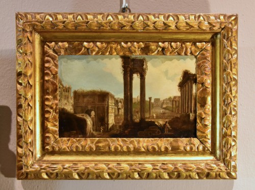 Tableaux et dessins Tableaux XVIIIe siècle - Paire de vues romaines avec des ruines antiques - Hubert Robert (1733 - 1808)