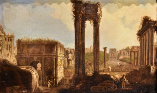 Paire de vues romaines avec des ruines antiques - Hubert Robert (1733 - 1808) - Antichità Castelbarco