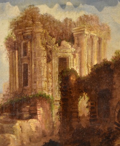 Louis XVI - Paire de vues romaines avec des ruines antiques - Hubert Robert (1733 - 1808)