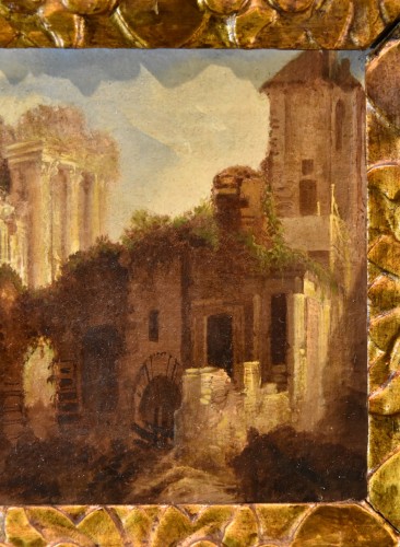 Antiquités - Paire de vues romaines avec des ruines antiques - Hubert Robert (1733 - 1808)