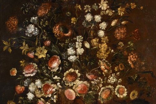 Antiquités - Andrea Scacciati ( 1642-1710), Composition de fleurs (2/3)