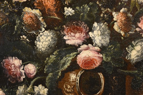 XVIIe siècle - Andrea Scacciati (1642-1710), Composition de fleurs (3 de 3)