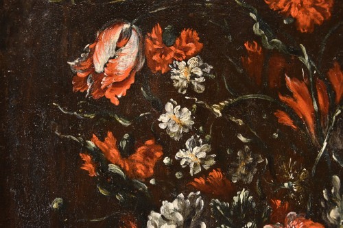 Antiquités - Francesca Volò Smiller (1657 - 1700), Composition florale débordant d'un vase