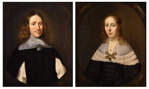 Portraits de couples hollandais, Cornelis Janssens Van Ceulen (Londres 1593 - 1661)