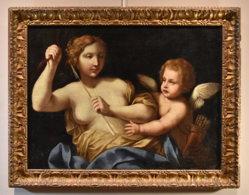 Venus Disarming Love, Italian school of the 17th century - Paintings & Drawings Style Louis XIV