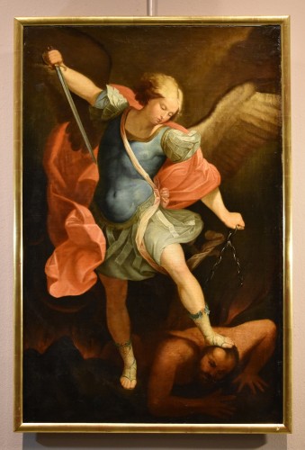 Saint Michael Archangel, Italy 17th-18th century - Paintings & Drawings Style Louis XIV