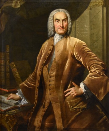 Thomas Hudson (1701 - 1799), Portrait d'un notable dans son cabinet de travail