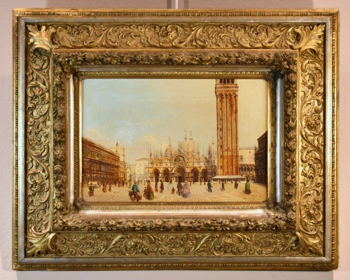 View Of Venice With St. Mark&#039;s Square, Vedutist Painter Of The 19th Century - Paintings & Drawings Style Napoléon III