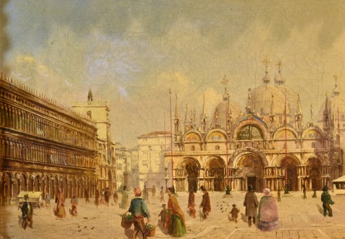 View Of Venice With St. Mark&#039;s Square, Vedutist Painter Of The 19th Century - 