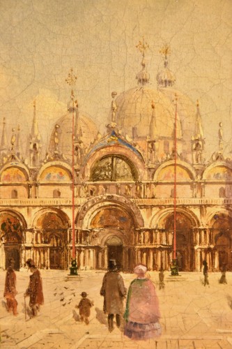 Antiquités - View Of Venice With St. Mark&#039;s Square, Vedutist Painter Of The 19th Century